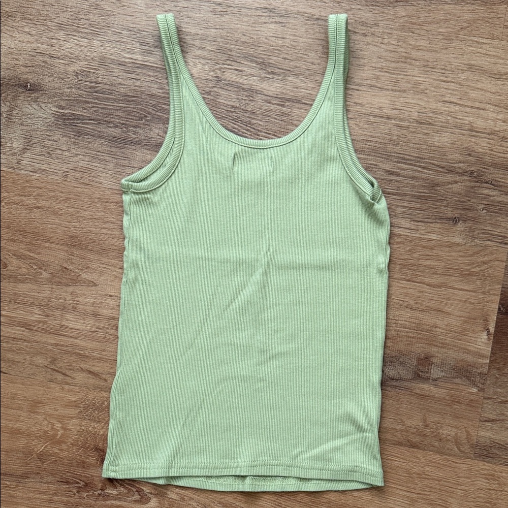 J. Crew Light Green Ribbed Tank Top - Picture 3 of 4